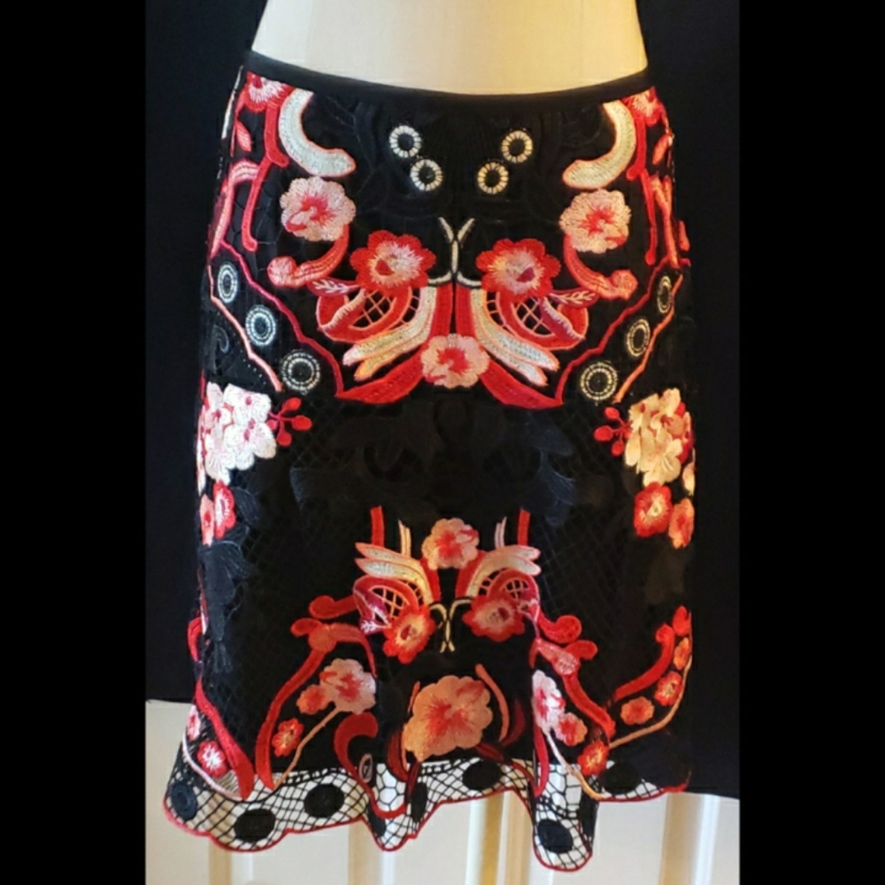 Kobi Halperin Bristal Floral Lace Skirt